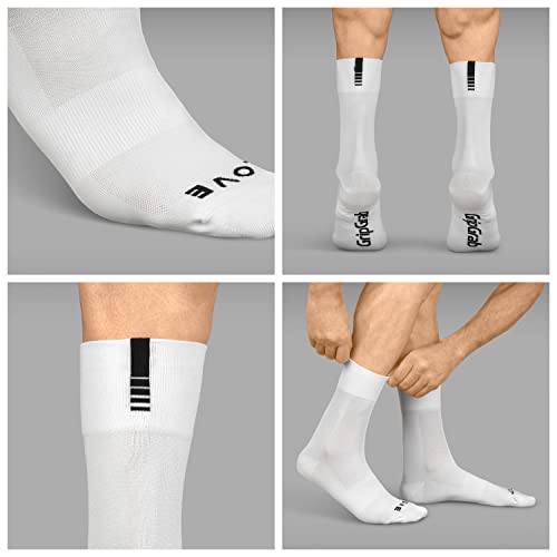 Image of GripGrab Lightweight SL Summer Cycling Socks - 2 Lengths, Road & Gravel | Breathable Coolmax mesh, stretch arch support, short ~3.5 in or tall ~6 in cuff - road, MTB, gravel & indoor biking