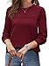 WIHOLL Sweaters for Women Crewneck Crochet Tops Long Sleeve 2025 Fall Winter Outfits Fashion Clothing WineRed L