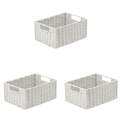 ニトリ(NITORI) 手編み風ペーパーバスケット ライラ3 クォーター グレー 8420846 (× 3)