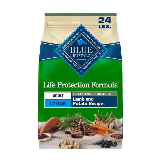 Blue Buffalo Life Protection Formula Natural Grain Free Adult Dry Dog Food, with Lamb and Potatoes, 24 lb. Bag
