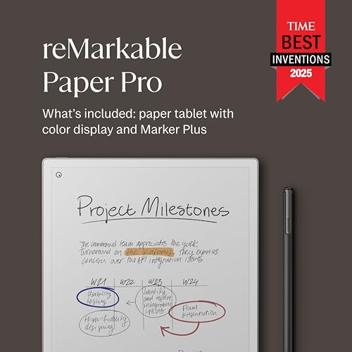 Image of reMarkable Paper Pro Bundle Includes 11.8'' Paper Tablet and Marker Plus Pen with Eraser Gray