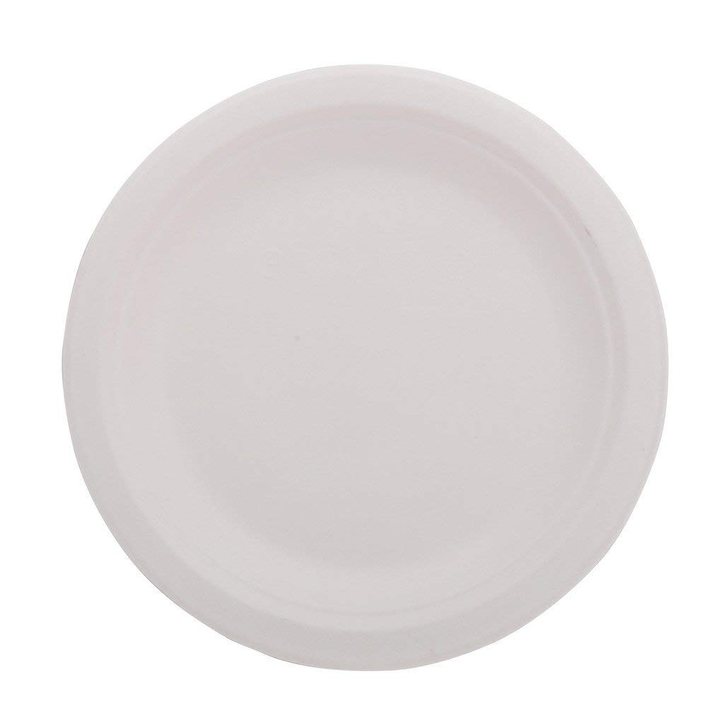KRUM 6-Inch Bagasse Plate | Compostable Sugarcane Dinnerware for Sustainable Living Pack of 50