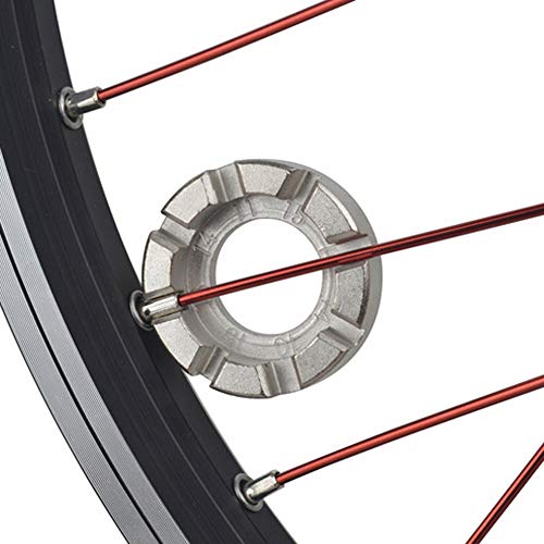 MTBHOME Bicycle Spoke Wrench Bike Spoke Rim Correct Kit 6 in 1 Cycling Pocket Tools (Silver)