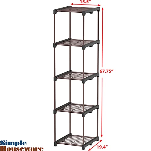 Simple Houseware Storage Shelves Multipurpose 5-Tier Freestanding Closet Organizer Kitchen Tower Rack, Bronze #TOP3