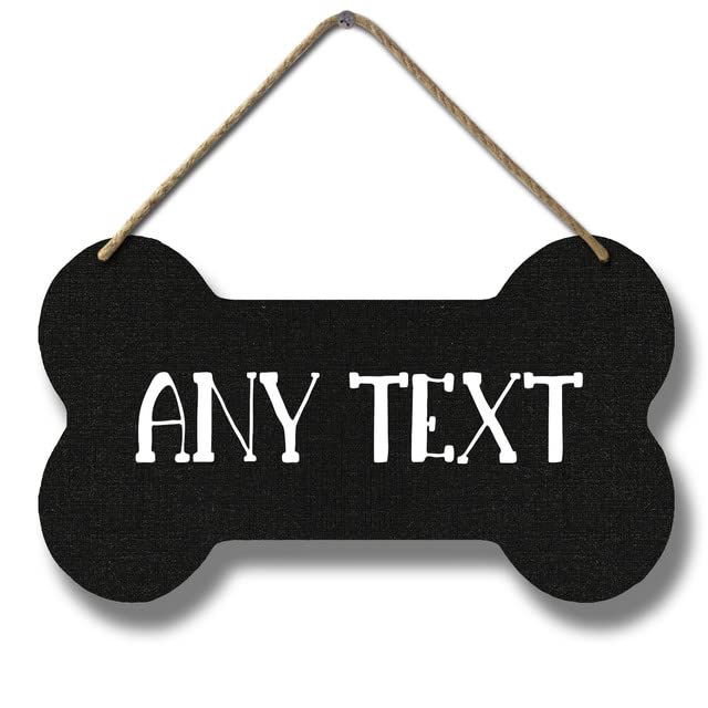 Horienteeon Ymaotrade Personalized Dog Bone Sign,Custom Dog House Wood Sign Decor, Pet Paw Custom Name Pet Sign Plaque Wall Decorative Sign 8.3x4.8"