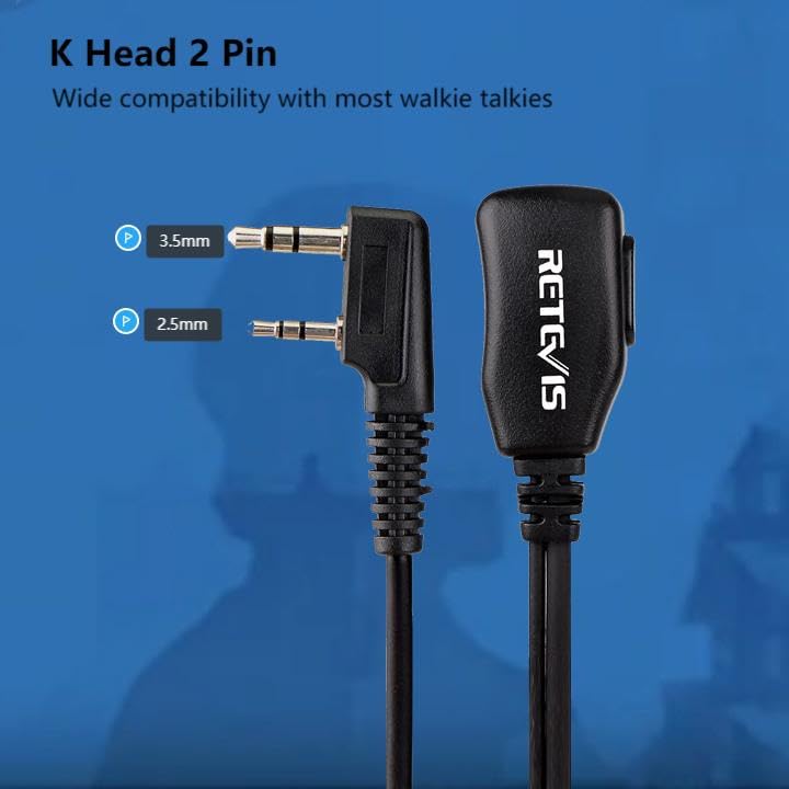 Image of Retevis Walkie Talkie Earpiece with Mic, for RT22 /RT21 /RT68 /H777 /RT86