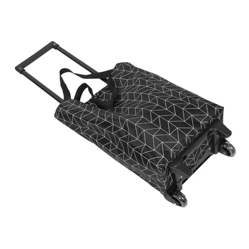 Carrito de comestibles plegable portátil con ruedas, carrito de compras plegable para un fácil transporte, diseño negro ligero para comestibles y artículos esenciales
