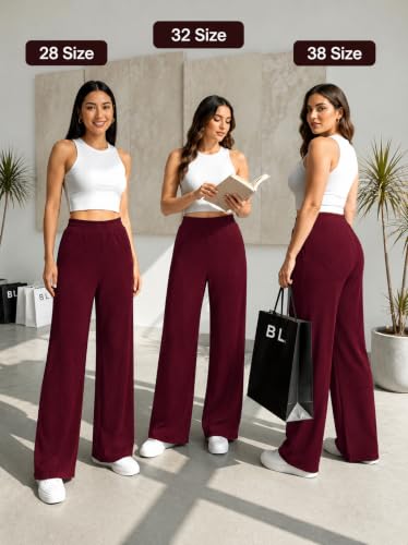 Image of Preneum Women High Waist Korean Wide Leg Trousers, Loose Fit Casual Lounge Pants, Travel, Office & Streetwear Comfortable Stylish Bottom Wear (Available Plus Size)
