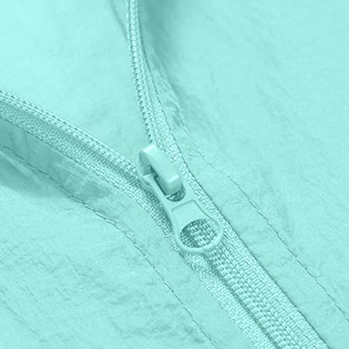 Ybing Chubasquero para hombre, resistente al agua, cortavientos, para mujer, con capucha, para exteriores, chaqueta deportiva, cortavientos, camiseta para correr, protección solar, ligera, con - imagen 7