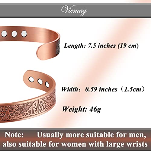 Vicmag Copper Bracelet For Women Men Brazaletes 100% Solid Pure Copper Jewelry Gift Cuff Bangles #TOP1