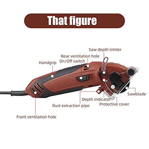 Electric Mini Laser Circular Saw Hand Held Grinder Cutting Tool Kit w/ 3 Blades - Thumbnail 2