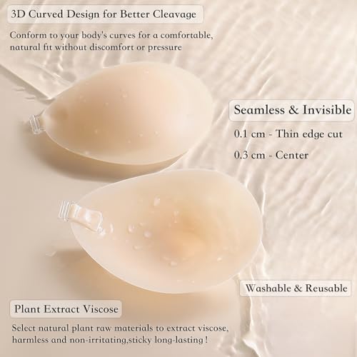 Image of MITALOO Adhesive Bra Invisible Sticky Strapless Push up Backless Reusable Silicone Covering Nipple Bras