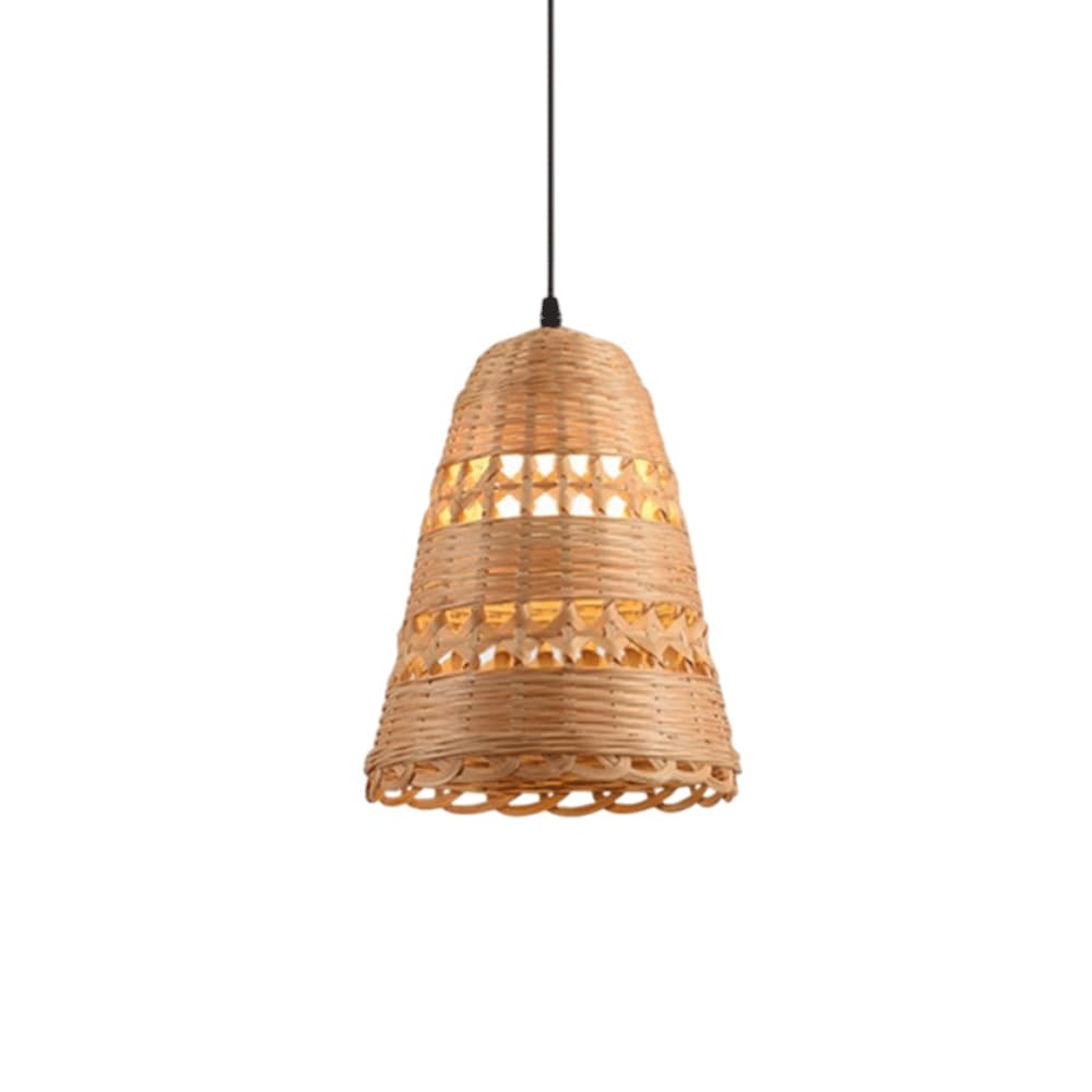 CHUNGYANG Kitchen Pendant Light Hand Knitted Natural Materials Bamboo Rattan Hanging Ceiling Lights With Adjustable Suspension Line Wabi Sabi Style Kitchen Island Hanging Lamp Pastoral Decorative Lamp