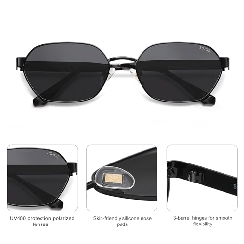 Image of SOJOS Trendy Polarized Hexagon Sunglasses Womens Mens SJ1238