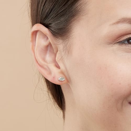 Boma Jewelry Sterling Silver White Mother of Pearl Marquise Stud Earrings2