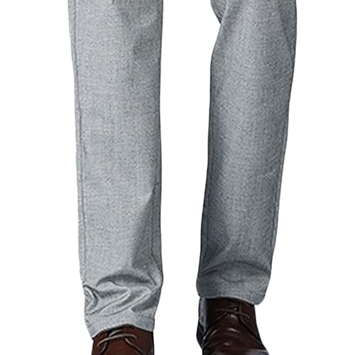 Men's Casual Stylish Dress Pants Business Straight Fit Suit Pants Summer Lightweight Solid Color Work Pants3