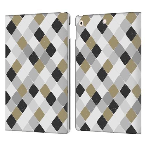 Étui portefeuille iPad 10.2 Ninola Terrazzo Noir en cuir Head Case