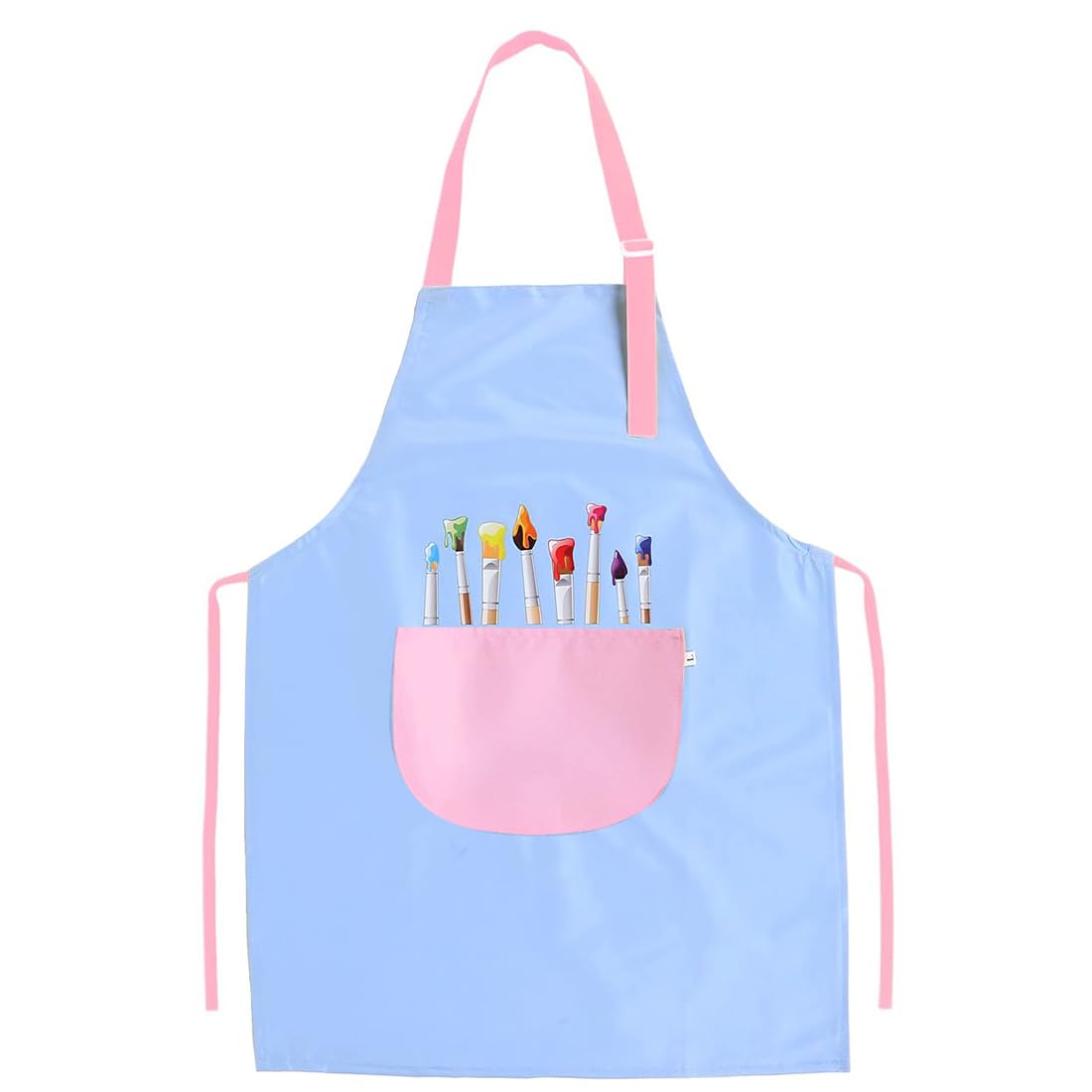 BDEPSTR Delantal Niña Niño, Ajustable Delantales para Niños Infantiles Cocina con Bolsillos, Personalizado Delantal Infantil Cocinero Pintura Manualidades Chef Pintar Jardín 3/4/5 Años-Azul