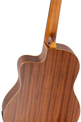 Ortega Guitars Family Series Thinline Acoustic-Electric Nylon Classical 6-String Guitar W/Bag, Right (Rce125Sn) #TOP7