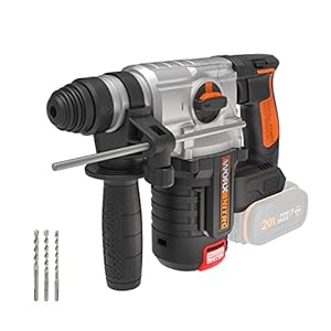 WORX NITRO WX380.9 Akku-Bohrhammer 20V - zum Bohren, Hammerbohren & Meißeln - bürstenloser Motor - stufenlose Drehzahleinstellung - verschiedene Stoff kompatibel - ohne Akku & Schnellladgerät