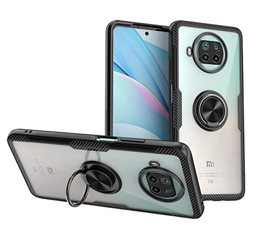 SORAKA Clear Case for Xiaomi Mi 10T Lite 5G with Ring Holder,Slim Fit Case Transparent Hard PC Cover Xiaomi Mi 10T Lite 5G Case with Metal Plate for Magnetic Car Phone Holder