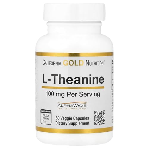 California Gold Nutrition L-Theanine Featuring AlphaWave 100 mg 60 Veggie Capsules