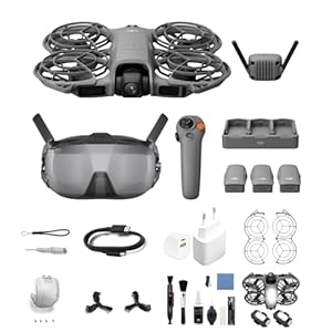 DJI Neo 2 Motion Fly More Combo Bundle mit Zubehör, 4K Drohne für Einsteiger mit RC Motion 3 und Goggles N3, Stabile Übertragung mit Digitalem Sendeempfänger, FPV-Flug, 3 Akkus (Bundle 2)