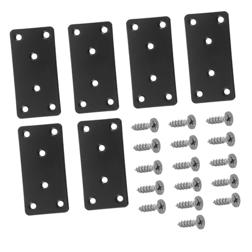 Genérico 6 Piezas Conector Soporte De Esquina Recta Placa De Soporte Soporte Recto Resistente Soportes De Metal Planos Para Madera Soportes Planos Rectos Soporte De Madera Placa De Esquina