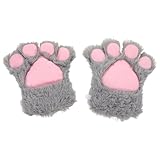 HANABASS 2 Piezas Patas de Gato Peluche Suaves para Mujer de Disfraz Cosplay Invierno con Garras Adorables para Fiesta Halloween