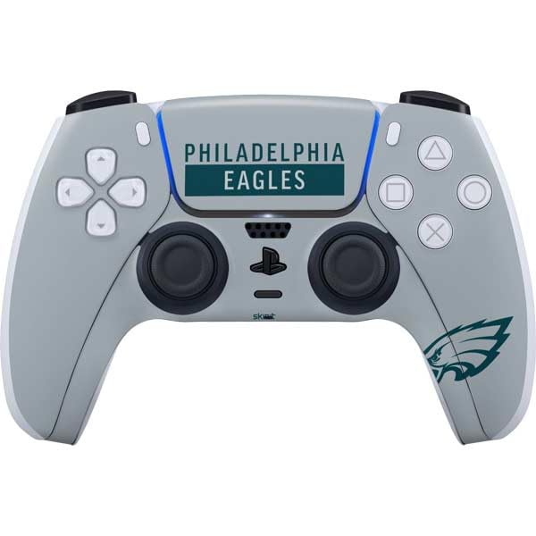 Skinit Decal Gaming Skin Compatible with PS5 Controller - Officially Licensed NFL Philadelphia Eagles Silver Performance Series Design