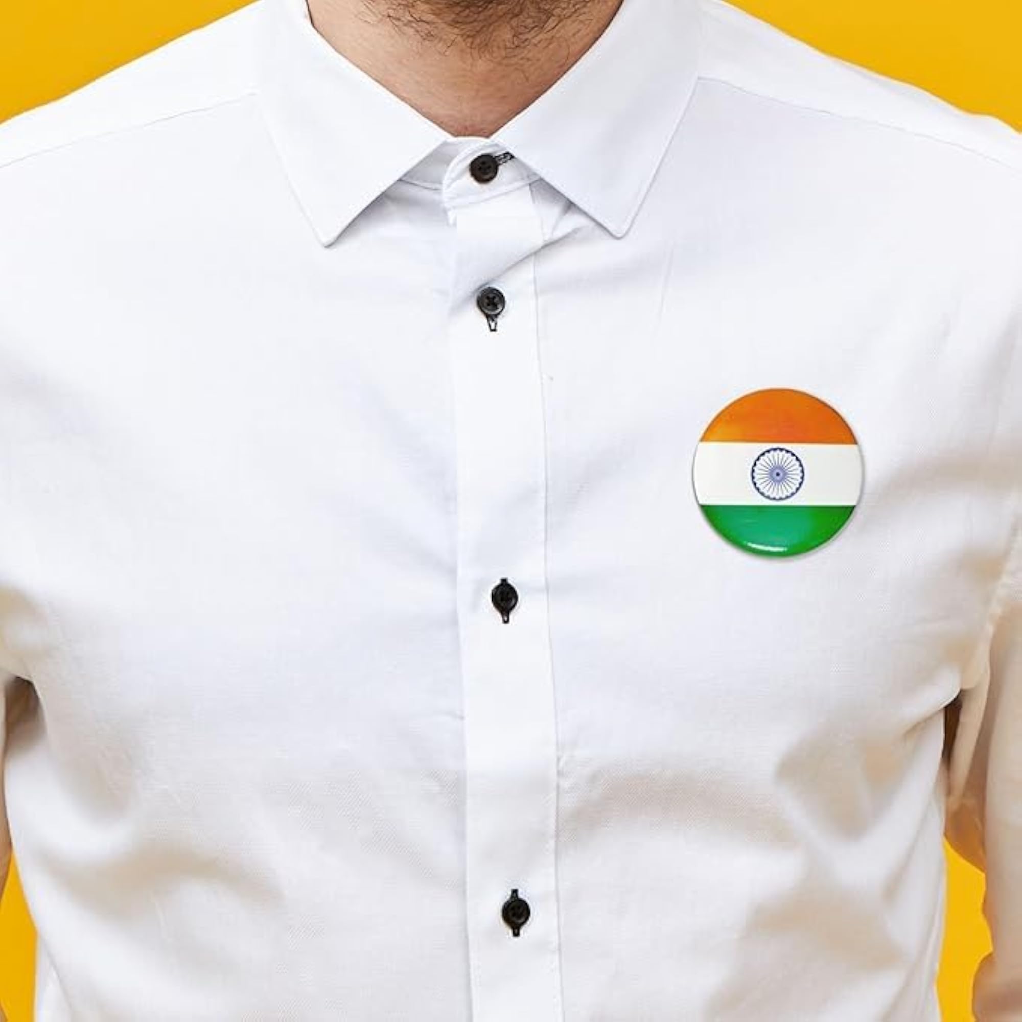 Indian National Flag Round Lapel Pin/Brooch