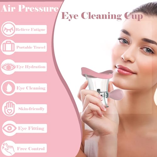 Image of 2Pack Eye Wash Cup, Portable Eye Washer Bath Kit Eye Care Silicone Air Pressure Eye Cleaning Cup Eye Wash Cleaner Kit Soothing Tired Eyes Effective Relief Tired Eyes Cleaning Eye Dust Makeup Irritants