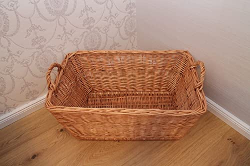Wäschekorb aus Weide in 4 Varianten Tragekorb Wäschebox Weidenkorb Babykorb Babybett Weide (Nr.2= 60cm)