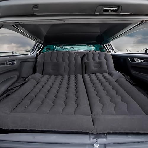 Image of amazon basics SUV Car Inflatable Bed | 2 Air Pillow & Air Pump | Car Sleeping Bed for Kids | Car Back Seat Bed | Quick Inflatable Bed | Car Bed for Trip, Camping, Picnic, Pool & Beach Pack of 1 Black