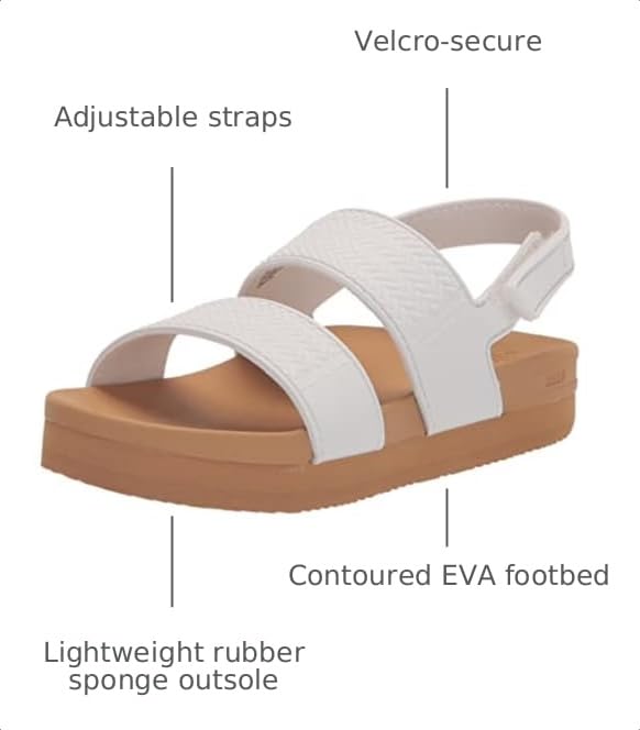 Image of REEF Girls Toddler /Little Kid Water Vista Platform Sandal, Water Friendly, Adjustable Strap