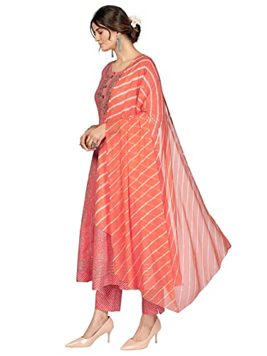 Image of Vbuyz Women's Rayon Printed & Embroidered Anarkali Regular Fit Kurta