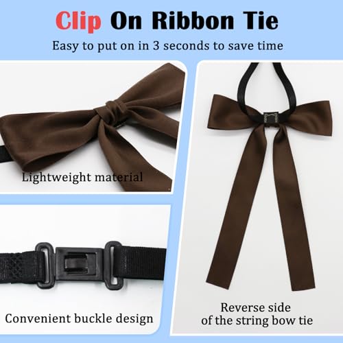 Image of Luckyvestir Western Bow Ties for Men Women, Black /Red Colonel Satin Ribbon String Bow Tie for Costume Uniform