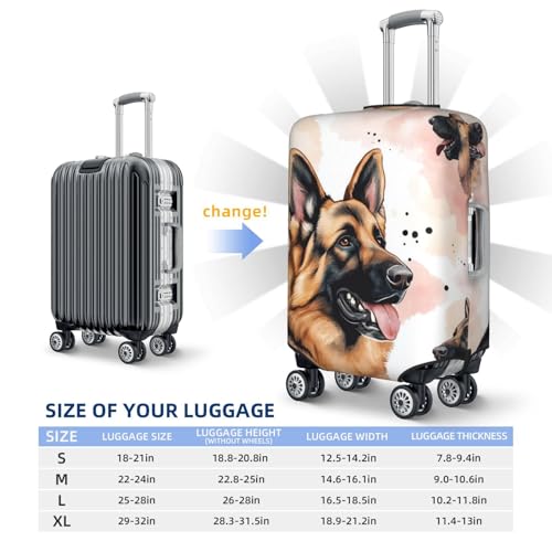 Luggage Cover Elastic Suitcase Cover Protector German Shepherd Dog Lovers Luggage Covers Travel Suitcase Covers Carry On Luggage Sleeve Suitcase Baggage Cover for Adult Travel2