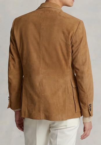 Men's Faux Suede Suit Jacket 2-Button Solid Color Jacket Classic for Wedding2