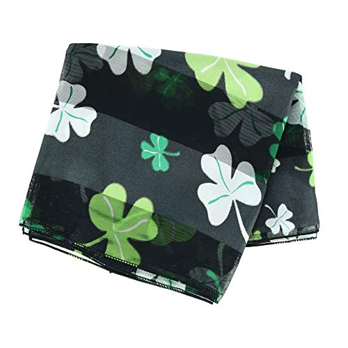CTM Women's St. Patrick's Day Clover Print Holiday Lightweight Scarf2
