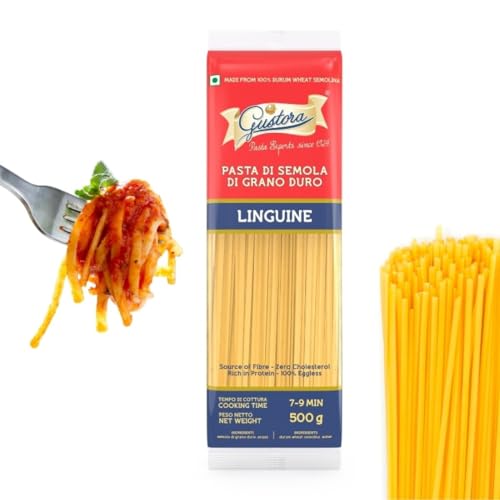 Image of Durum Wheat Semolina Vegetarian Fibre Rich Linguine I Protein and Fiber Rich Vegetarian Long Pasta - 500 gm