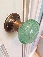 Absolutely stunning design of Round MINT GREEN Bubble glass door knobs 1 Pair of sprung loaded handles plus spindle bar and screws, Other colours available within our shop Will give an amazing look and a touch of class to any door within your home Ba...