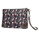 Dimensioni compatte: misura 20,3 cm (larghezza) x 14 cm (altezza) x 3,8 cm (spessore), questa piccola borsa Skull Guitar Rock Style Print offre portabilità senza sacrificare lo spazio. Progettato come un doppio sacchetto da polso, si adatta facilmente a zaini o borse, pur rimanendo funzionale come una pochette autonoma