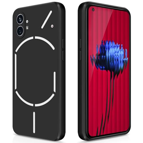 GiiYoon Funda para Nothing Phone 1, Case de Silicona Suave de TPU Carcasa Protector de Goma Fexible Prueba Liviano y a Delgado de Golpes Antirrayas para Teléfono (Negro)