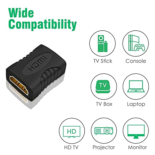 Image of 100FIT HDMI Extender Female to Female Coupler Adapter for HDTV, Laptop PC, Projector and etc - Black