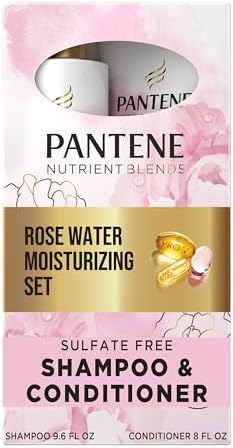 Pantene Nutrient Blends Miracle Moisture Boost Rose Water Shampoo & Conditioner Dual Pack for Dry Hair, Sulfate Free