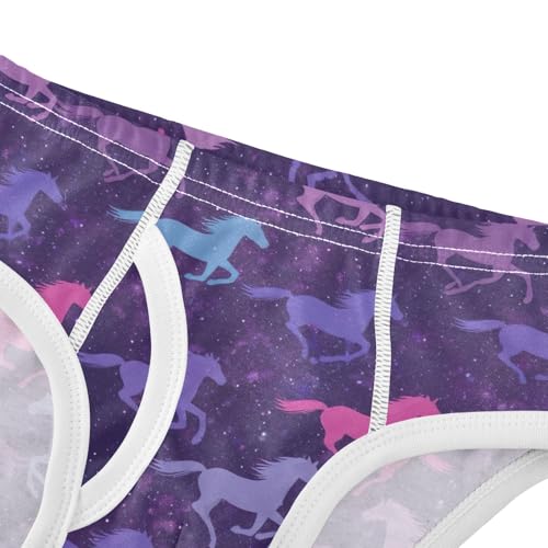 CHIFIGNO Boys Briefs Cute Horse Purple Toddler Boy Underwear Printed Cotton Briefs Underwear4