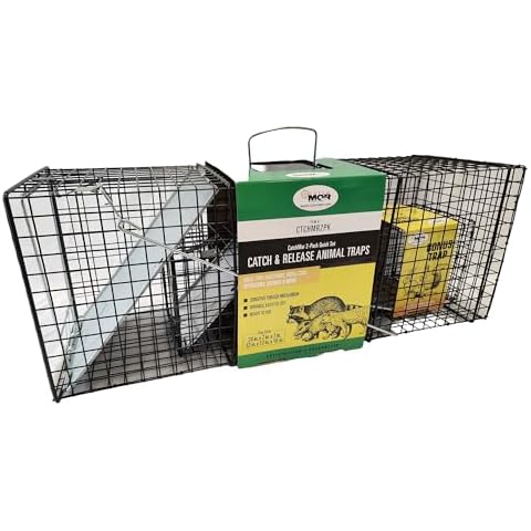 Rugged Ranch CatchMor Live Animal Multi Catch 2 Pack Trap, 1 Large & 1 Small Metal Catch & Release Cage for Raccoons, Opossums, Bunnies, & Squirrels Cover