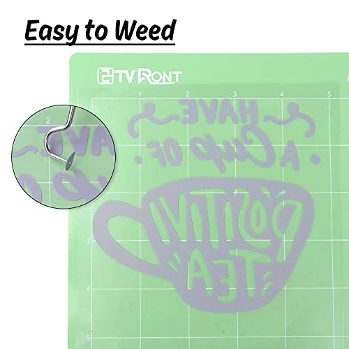 Image of HTVRONT HTV Heat Transfer Vinyl Rolls - 12 inch x 5ft Silver for Shirts, Iron on for All Cutter Machine - Easy to Cut & Weed for Heat Design (Silver)