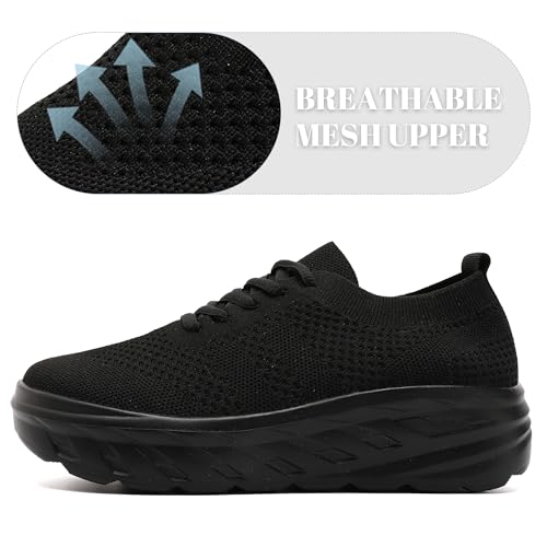 Women's Platform Shoes Lady Fashion Sneakers Youth Girl Chunky Sneakers Comfort Dressy Casual Shoes Wide Toe Breathable Walking Tennis Sport Shoes Thick Soled2